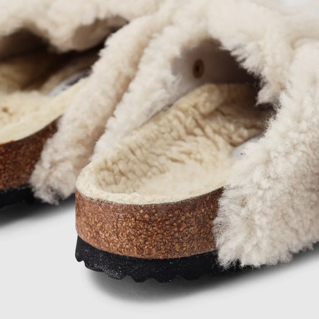 Shearling Buckle Sandals