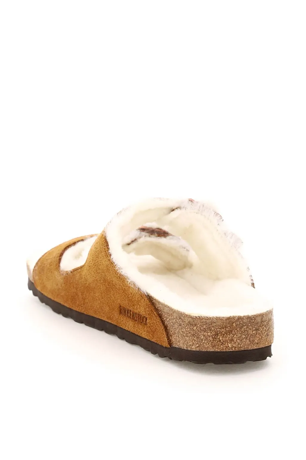 Arizona Buckle-Detailed Shearling Sandals