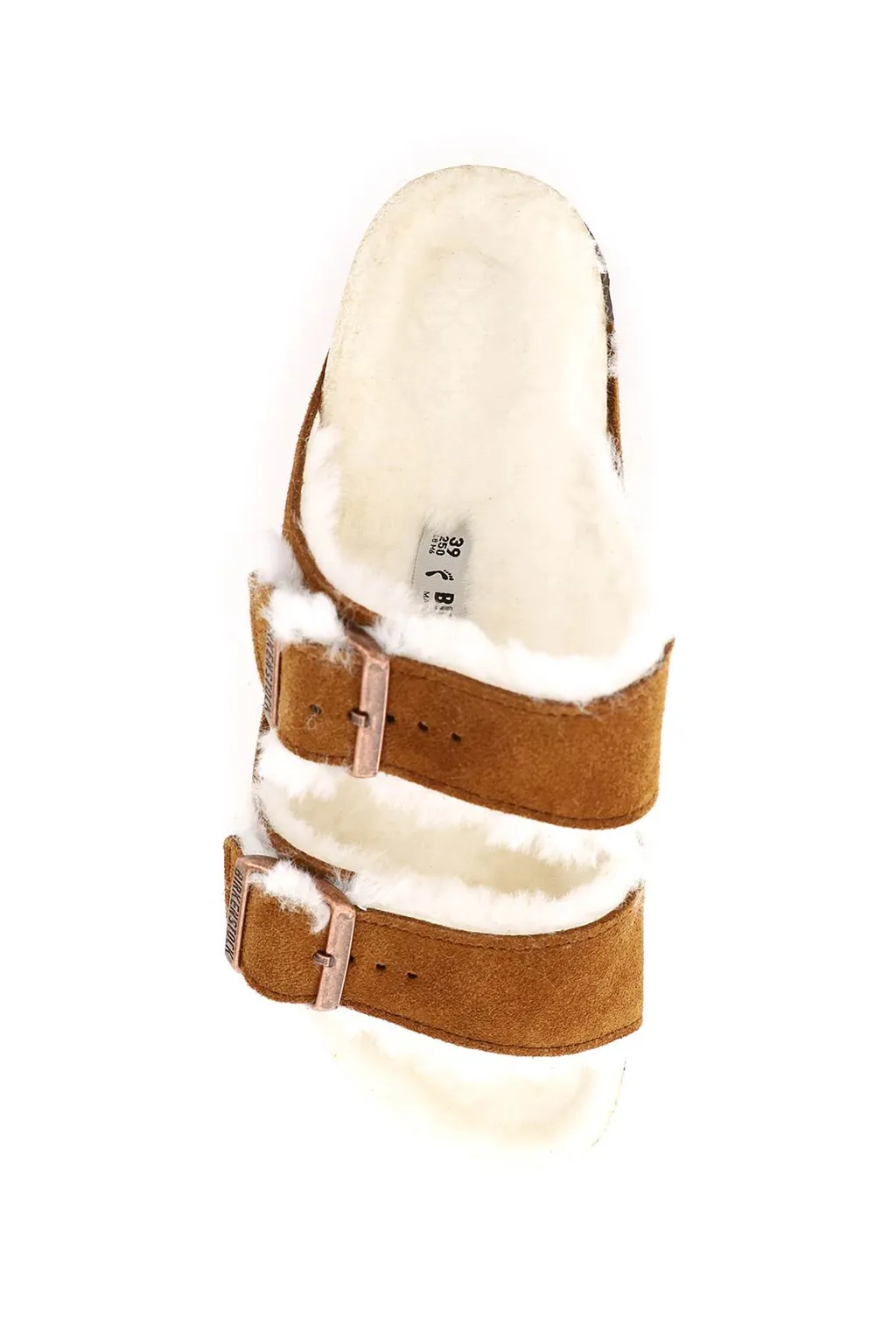 Arizona Buckle-Detailed Shearling Sandals