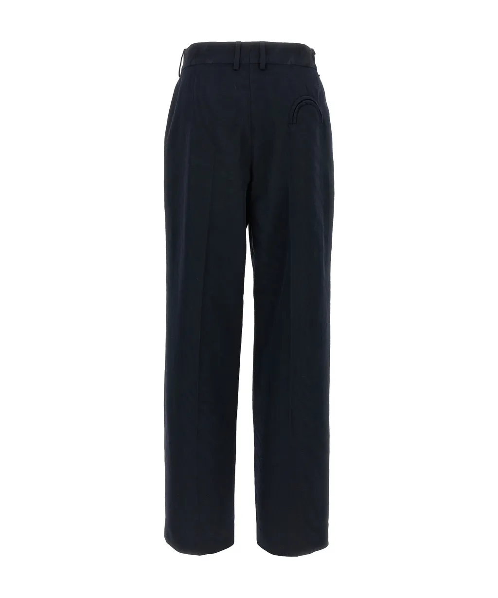 Pleated Pocket Straight Trousers