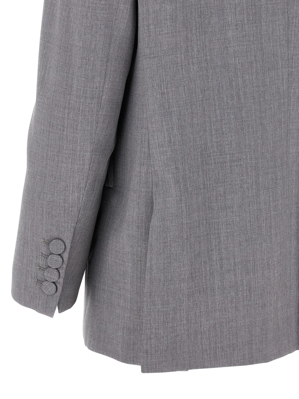 Double-Breasted Curved-Pocket Blazer