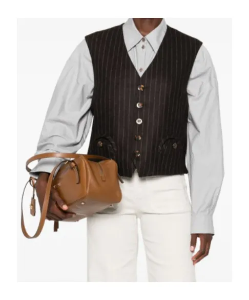Pinstripe Buttoned Waistcoat