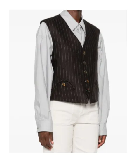 Pinstripe Buttoned Waistcoat
