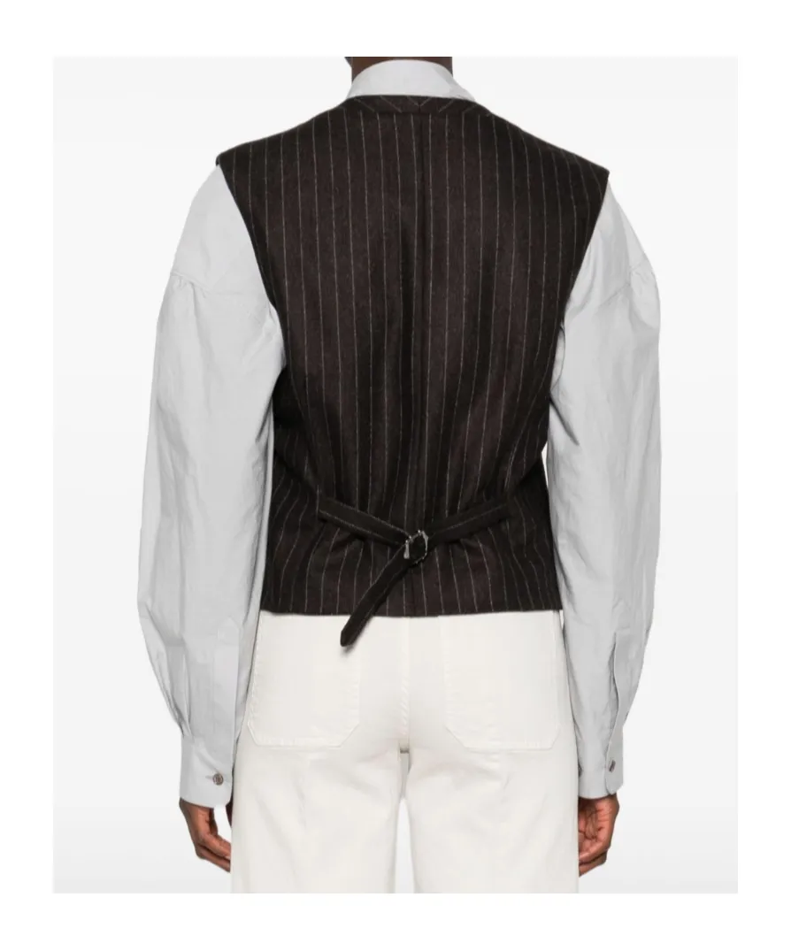 Pinstripe Buttoned Waistcoat