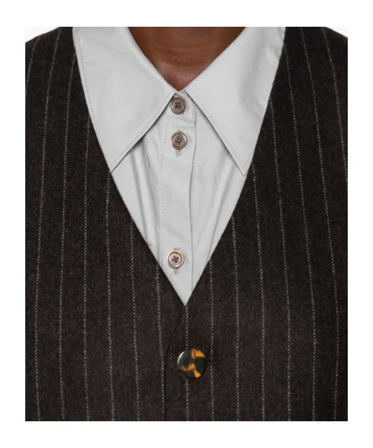 Pinstripe Buttoned Waistcoat