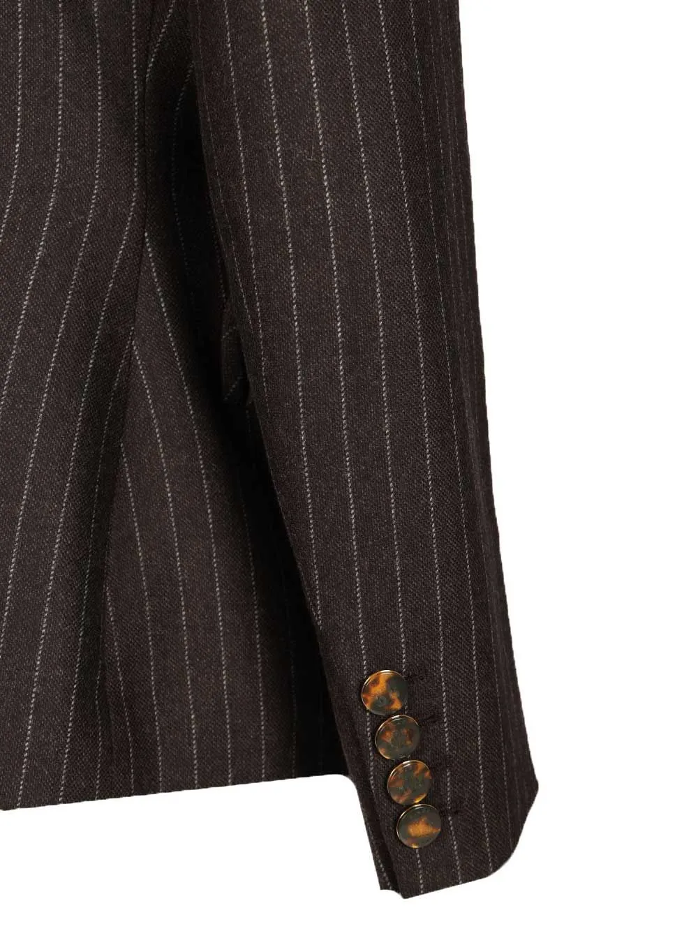 Lady Maud Pinstripe Button-Detail Blazer