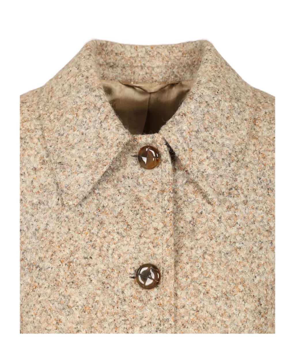 Belted Speckled Wool Jacket