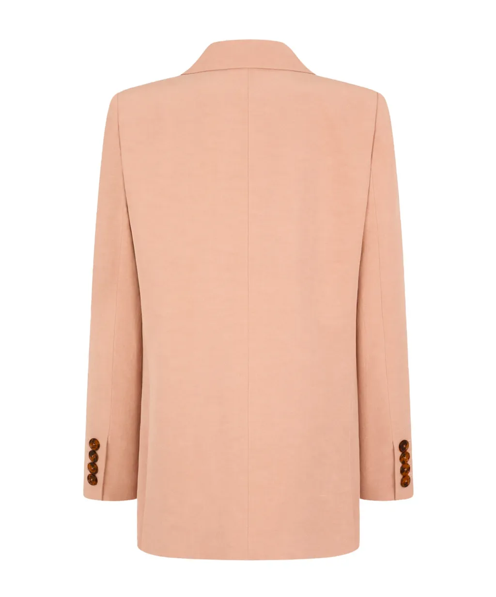 Oversized Double-Breasted Pink Blazer