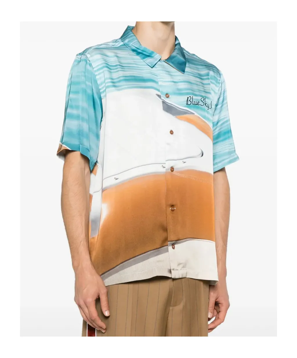 Boat Print Satin Shirt