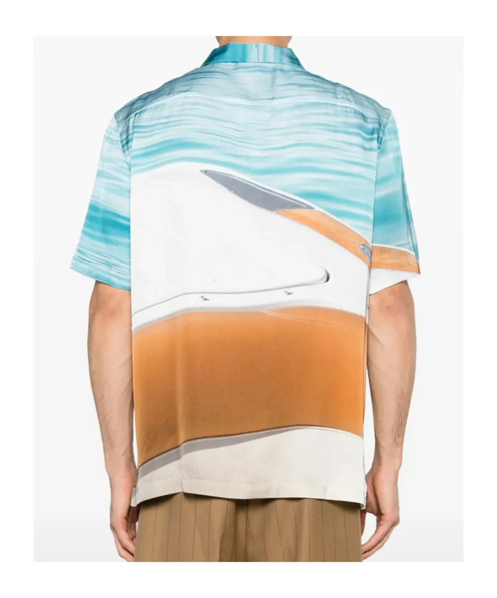 Boat Print Satin Shirt
