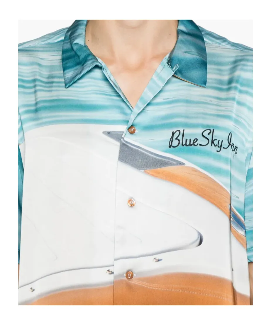 Boat Print Satin Shirt