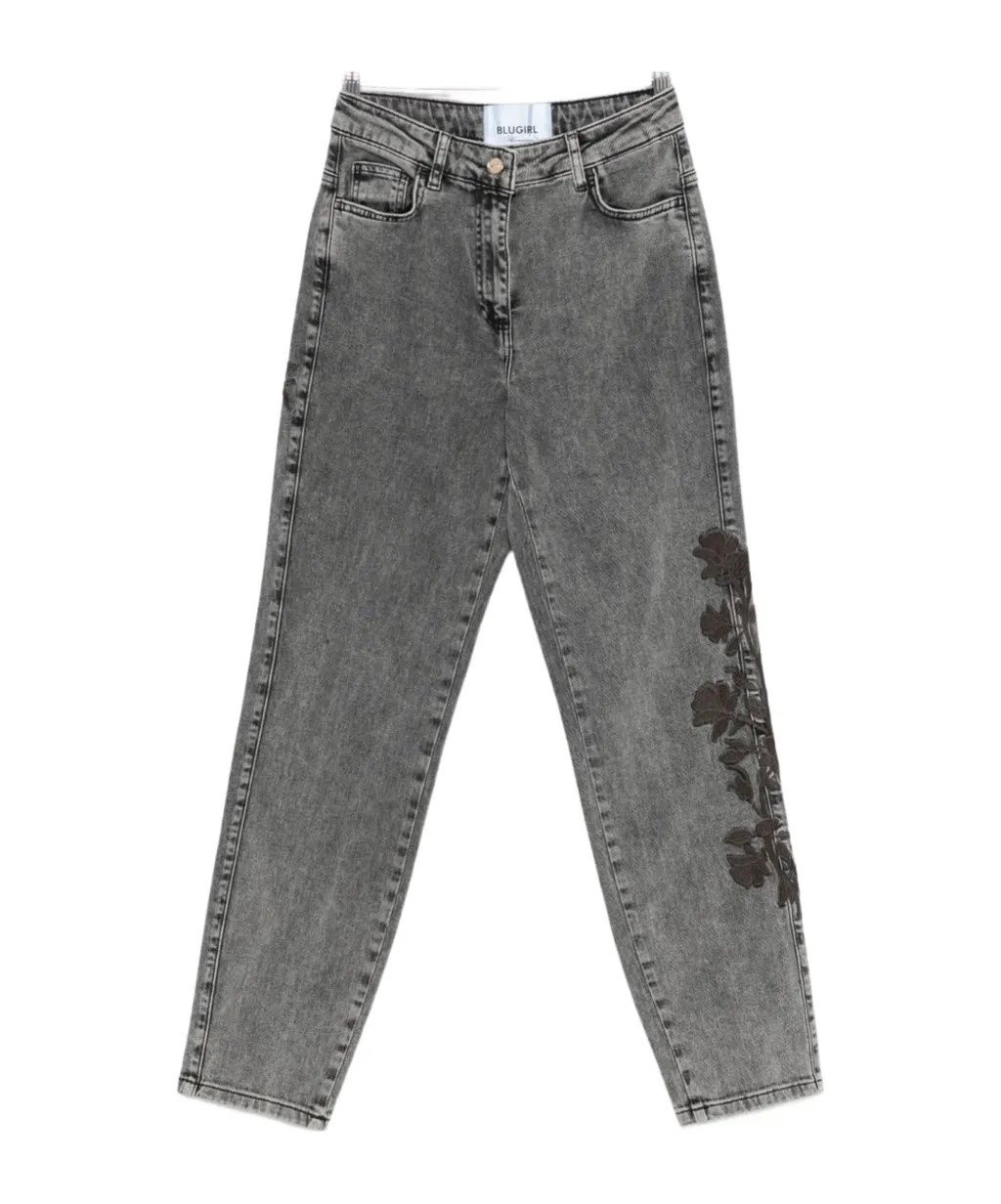 Embroidered Floral Jeans