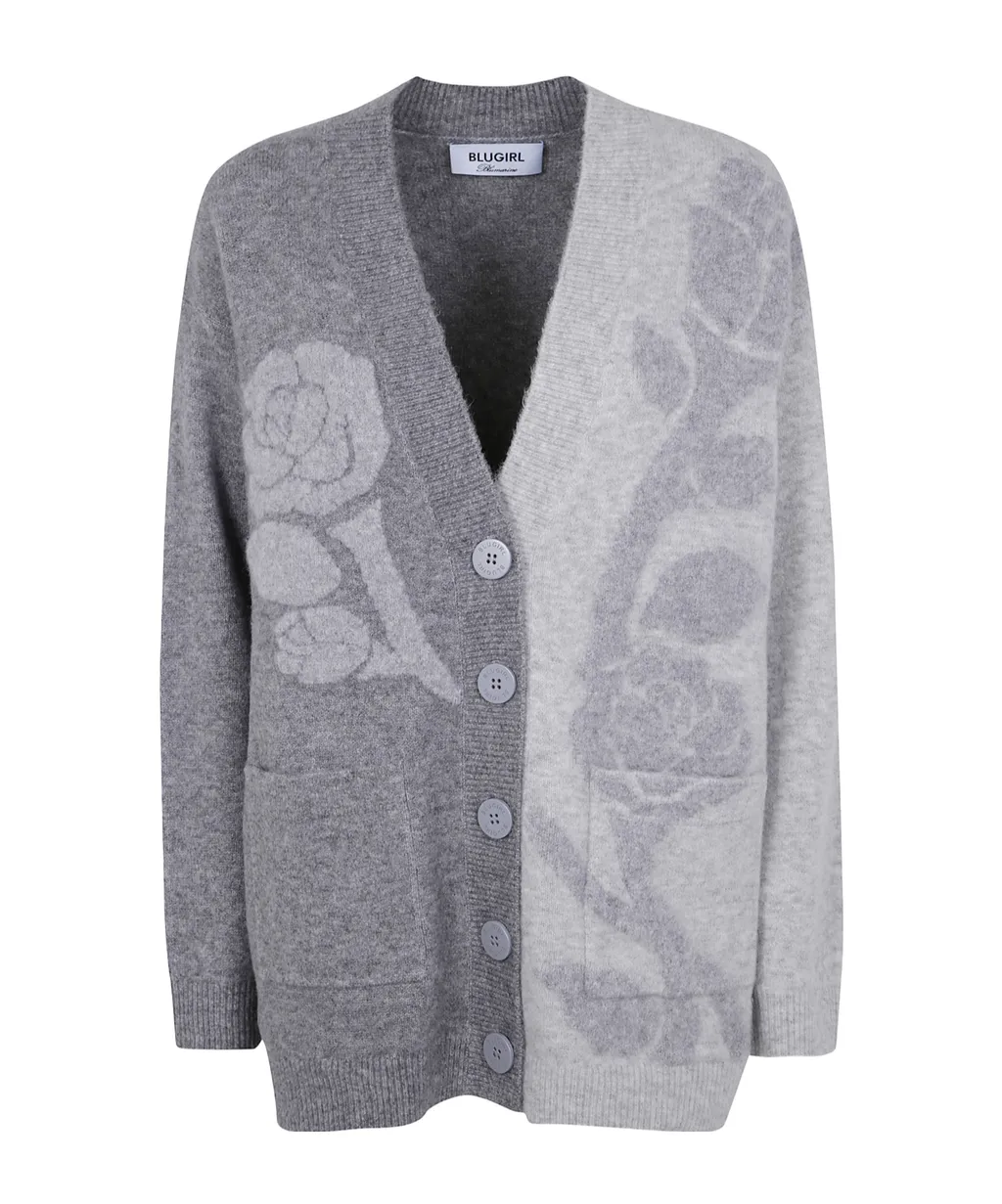 Rose-Embellished Cardigan