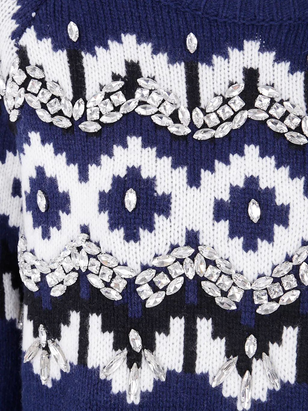 Crystal-Embellished Fairisle Cardigan