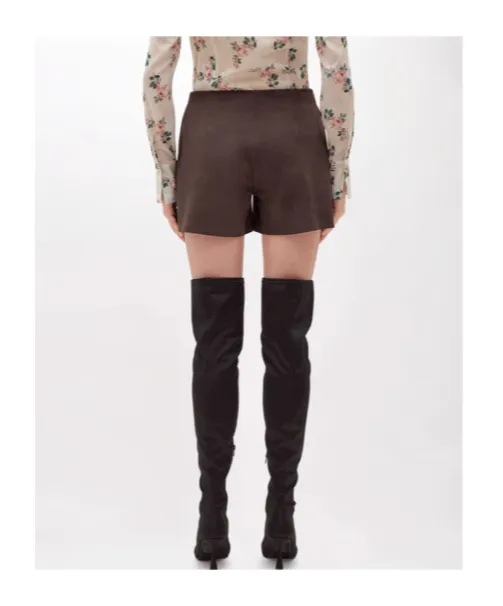 Crochet Suede Shorts