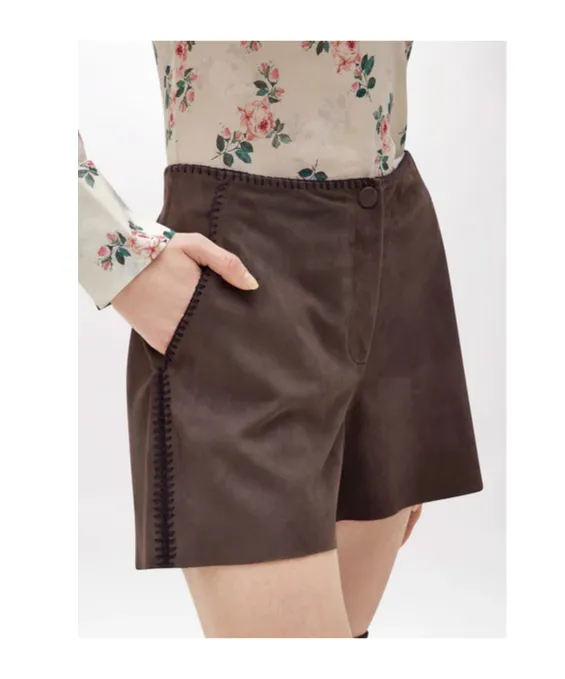 Crochet Suede Shorts