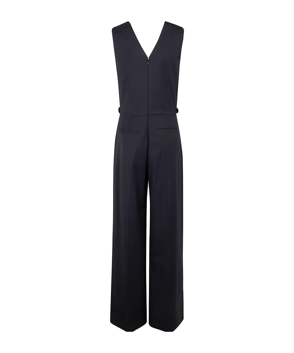 V-Neck Belted Jumpsuit