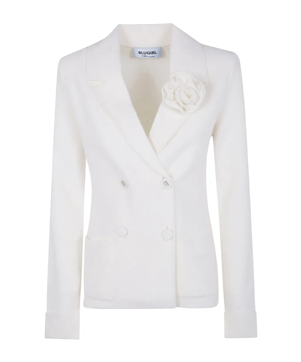 Brooch Double-Breasted Blazer