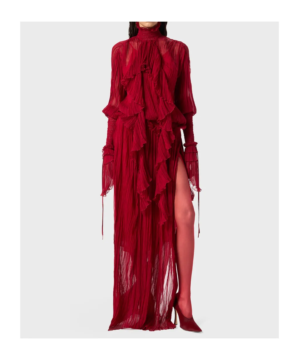 Ruffled Sheer Dress