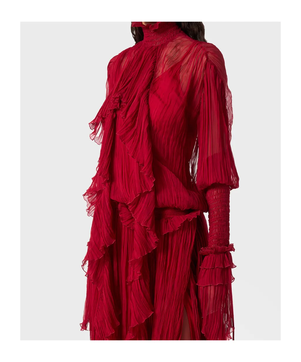 Ruffled Sheer Dress