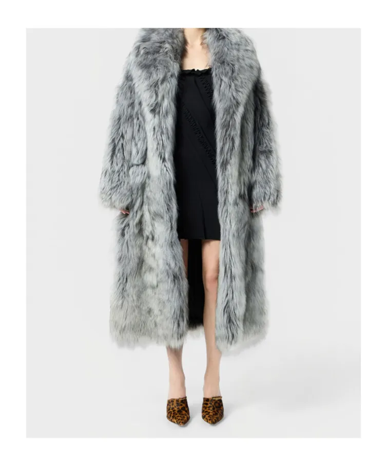 Wide-Lapels Fur Coat