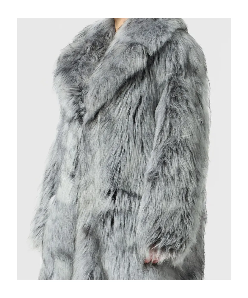 Wide-Lapels Fur Coat