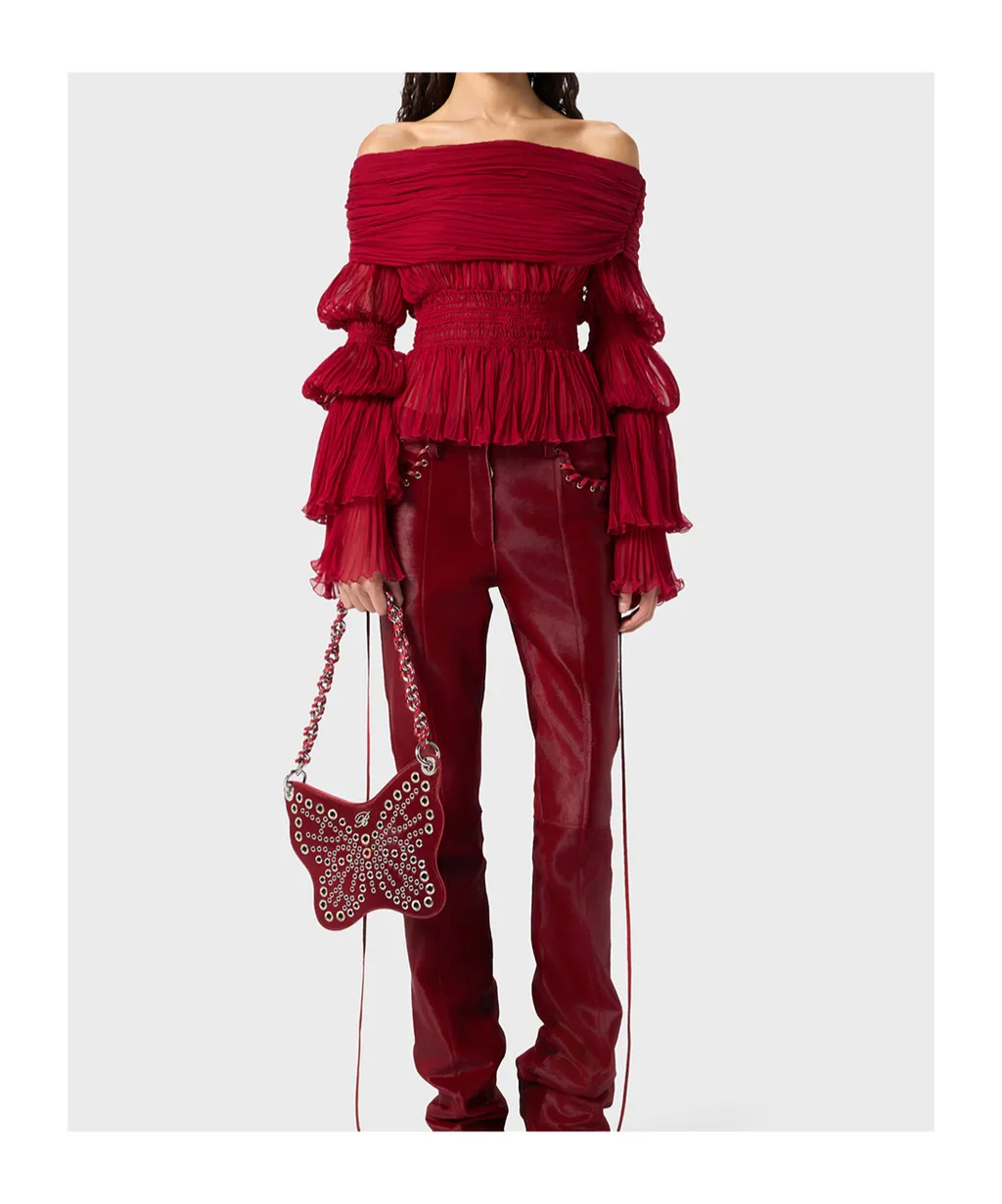 Gathered Chiffon Shirt