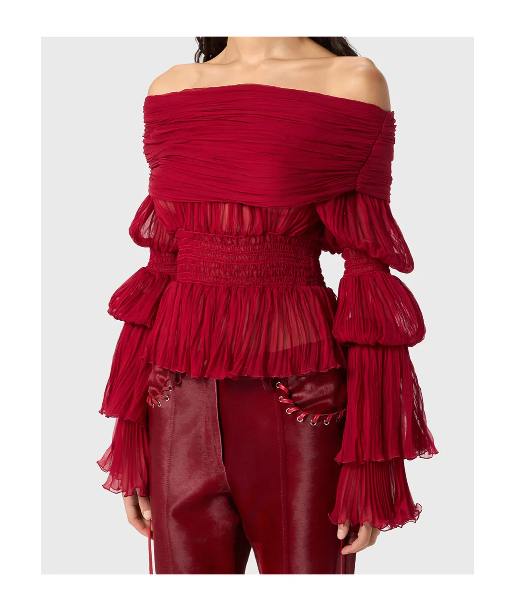 Gathered Chiffon Shirt