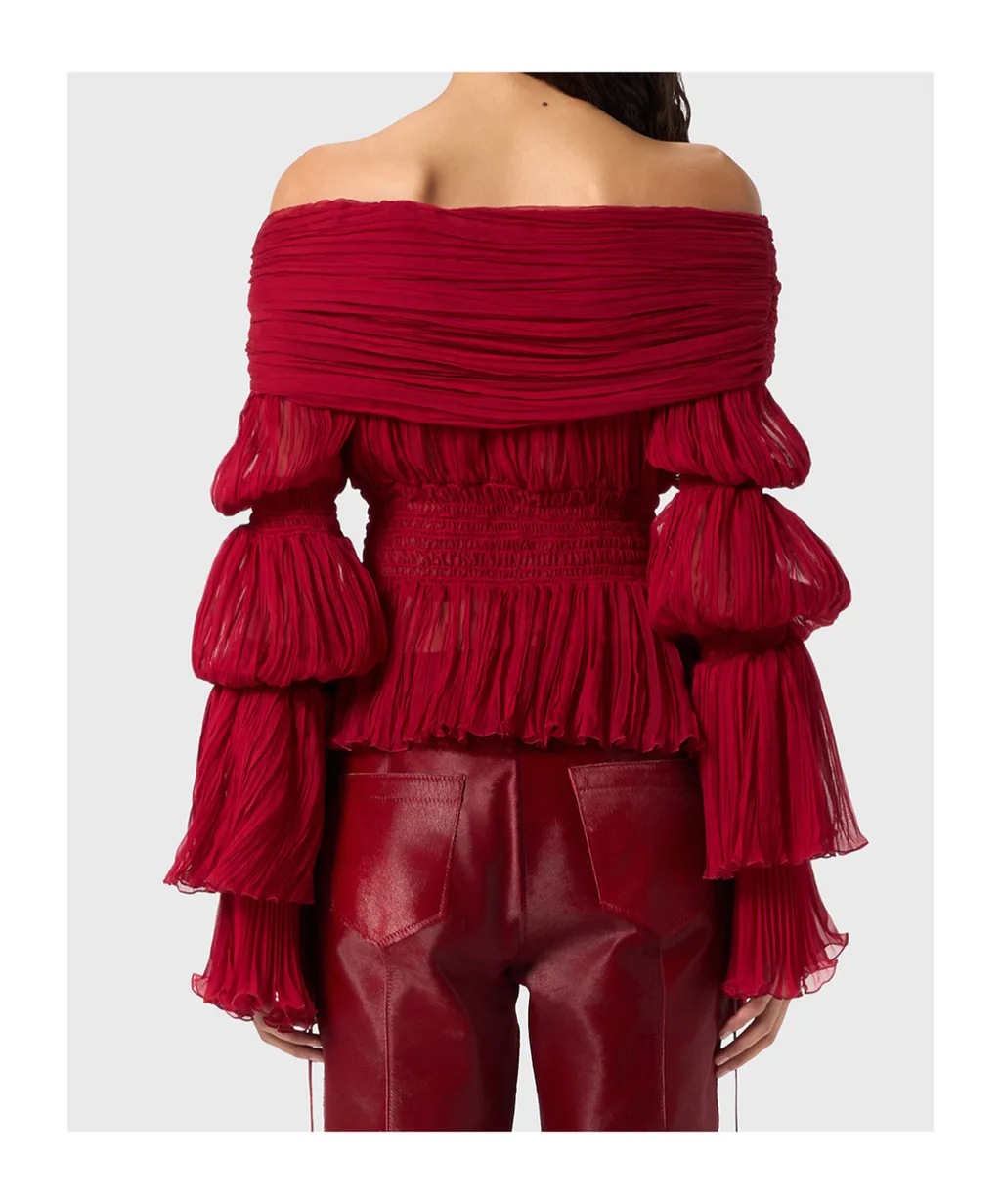 Gathered Chiffon Shirt
