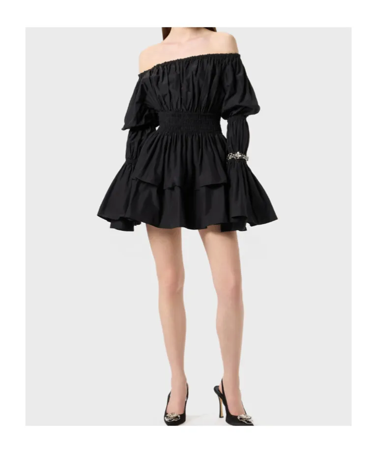 Off-Shoulder Neckline Mini Dress