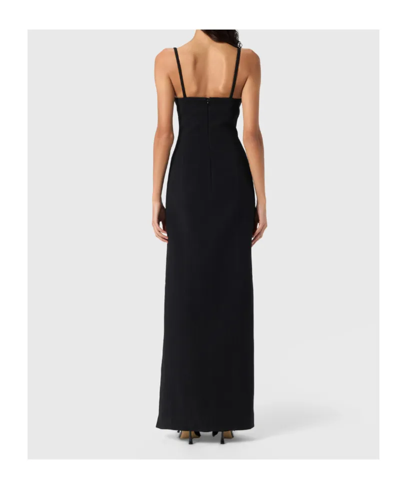 Long Crepe Slit Dress