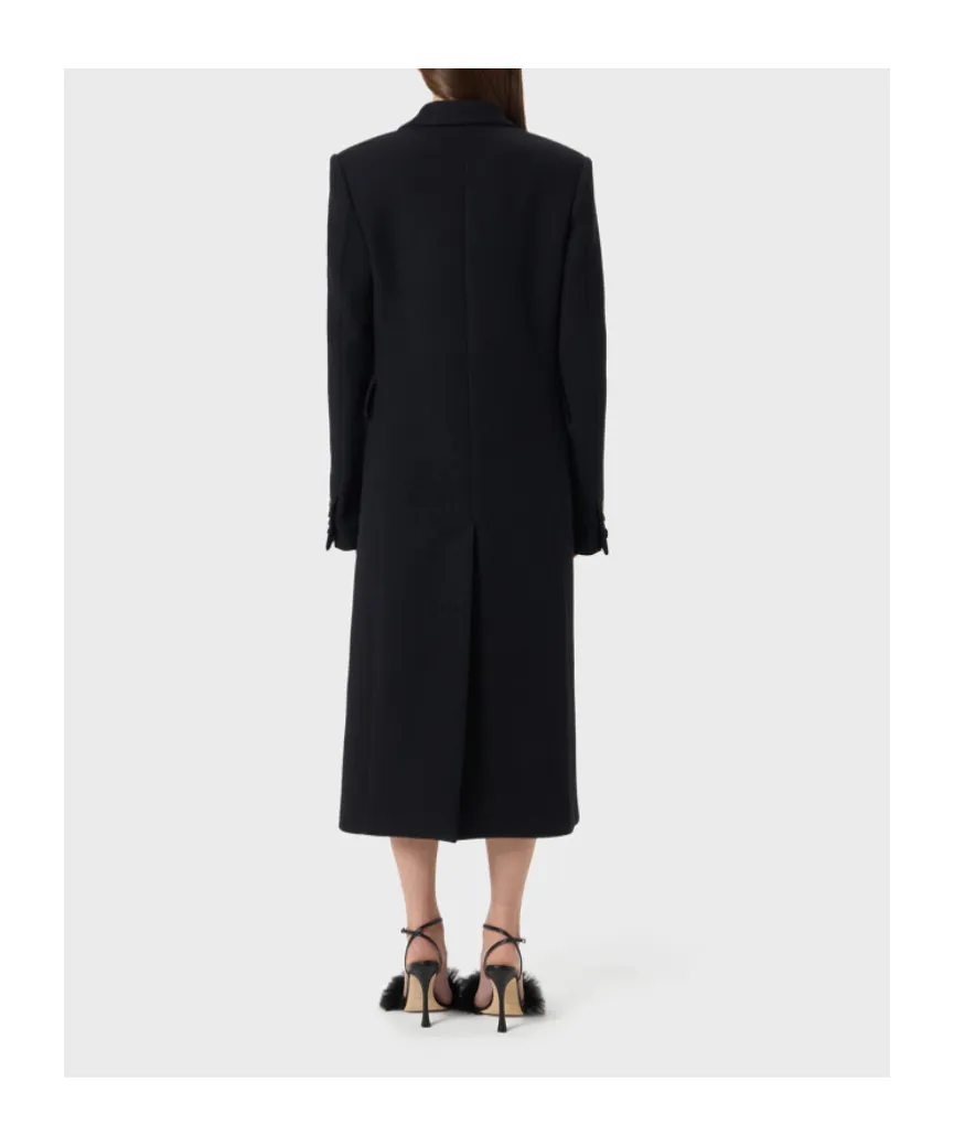 Double-Breasted Floral-Embroidered Coat