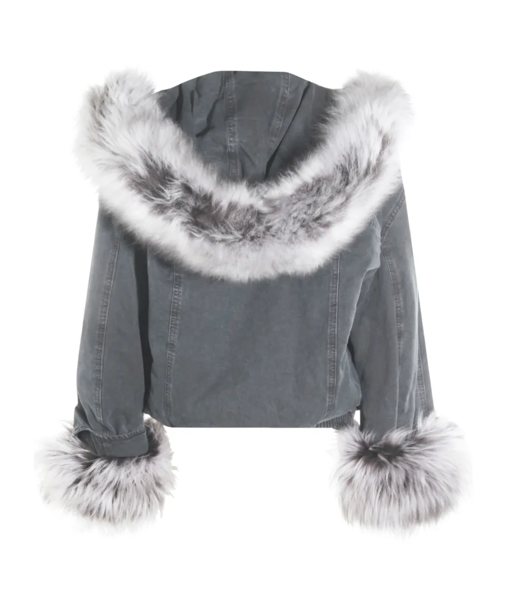 Hooded Zip-Up Bomber Jacket