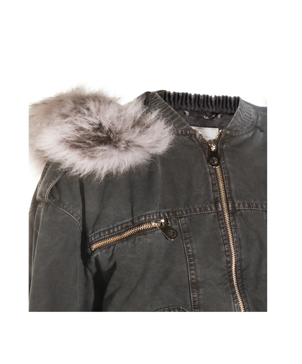 Hooded Zip-Up Bomber Jacket