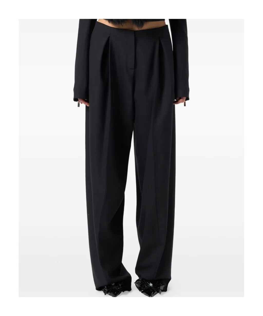 Pleated Zip-Detail Trousers