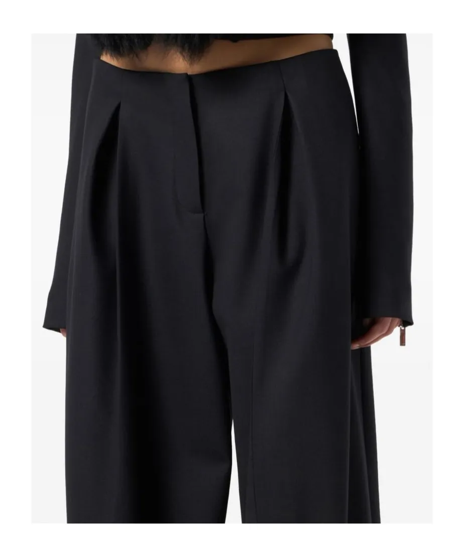 Pleated Zip-Detail Trousers