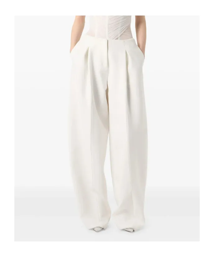 Pleated Wide-Leg Trousers