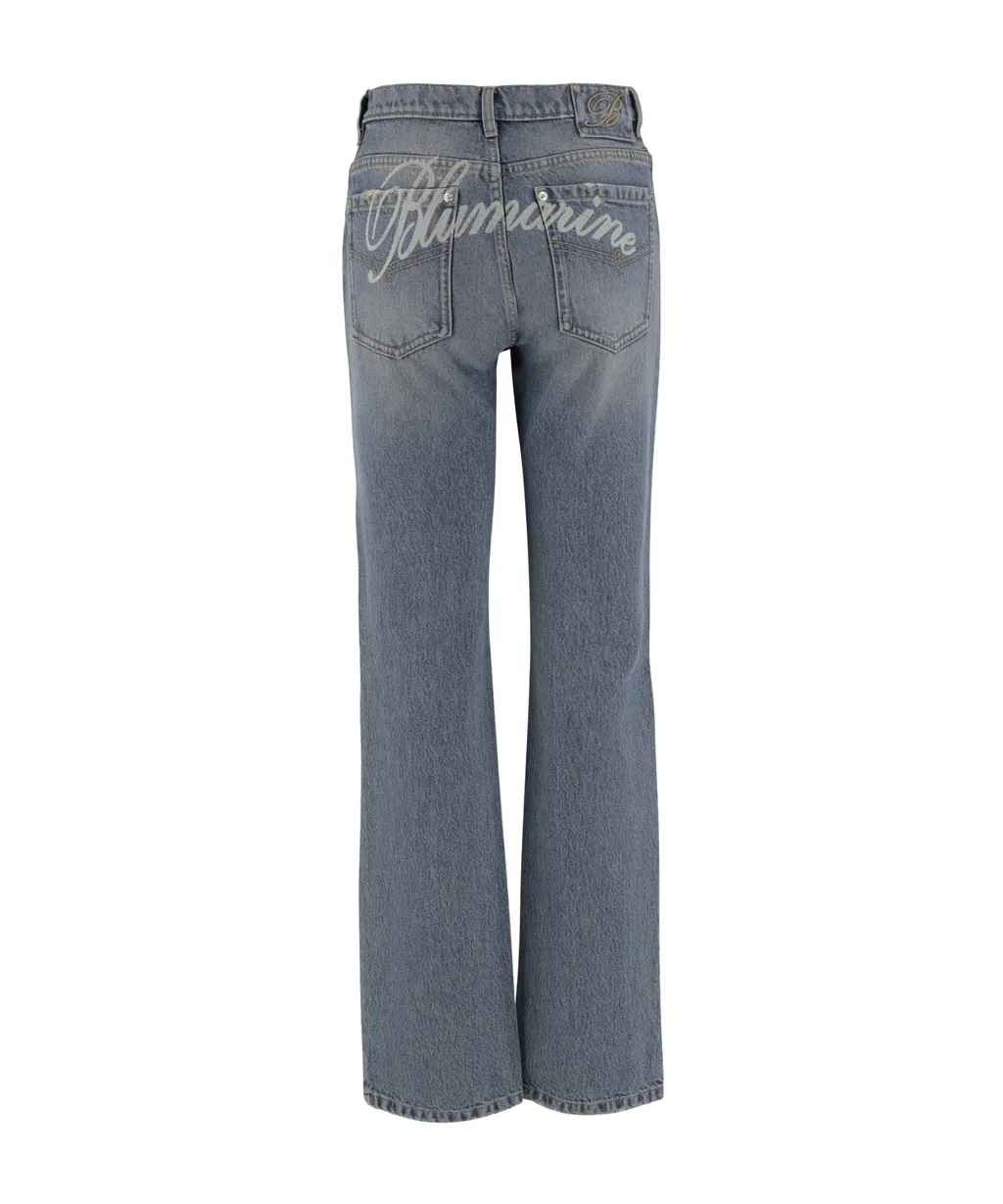 Logo Printed Straight-Leg Jeans