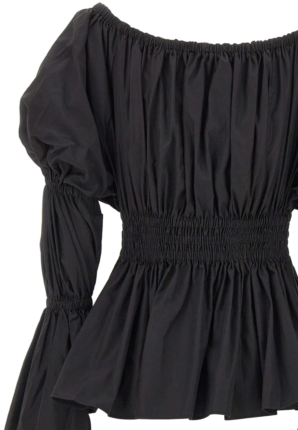 Off-Shoulder Ruffled Lace-Up Top