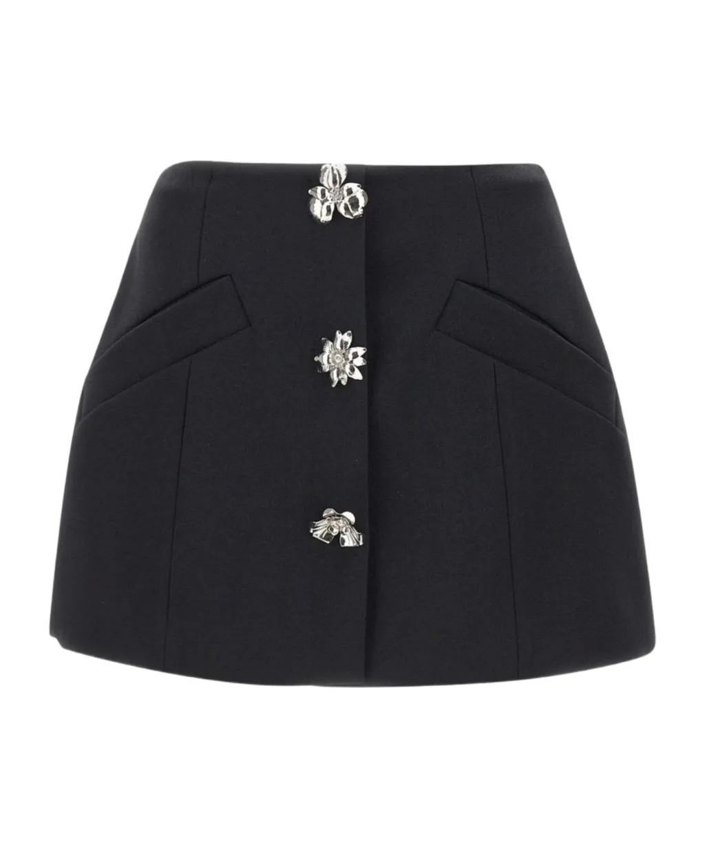 Flower Embellished Mini Skirt
