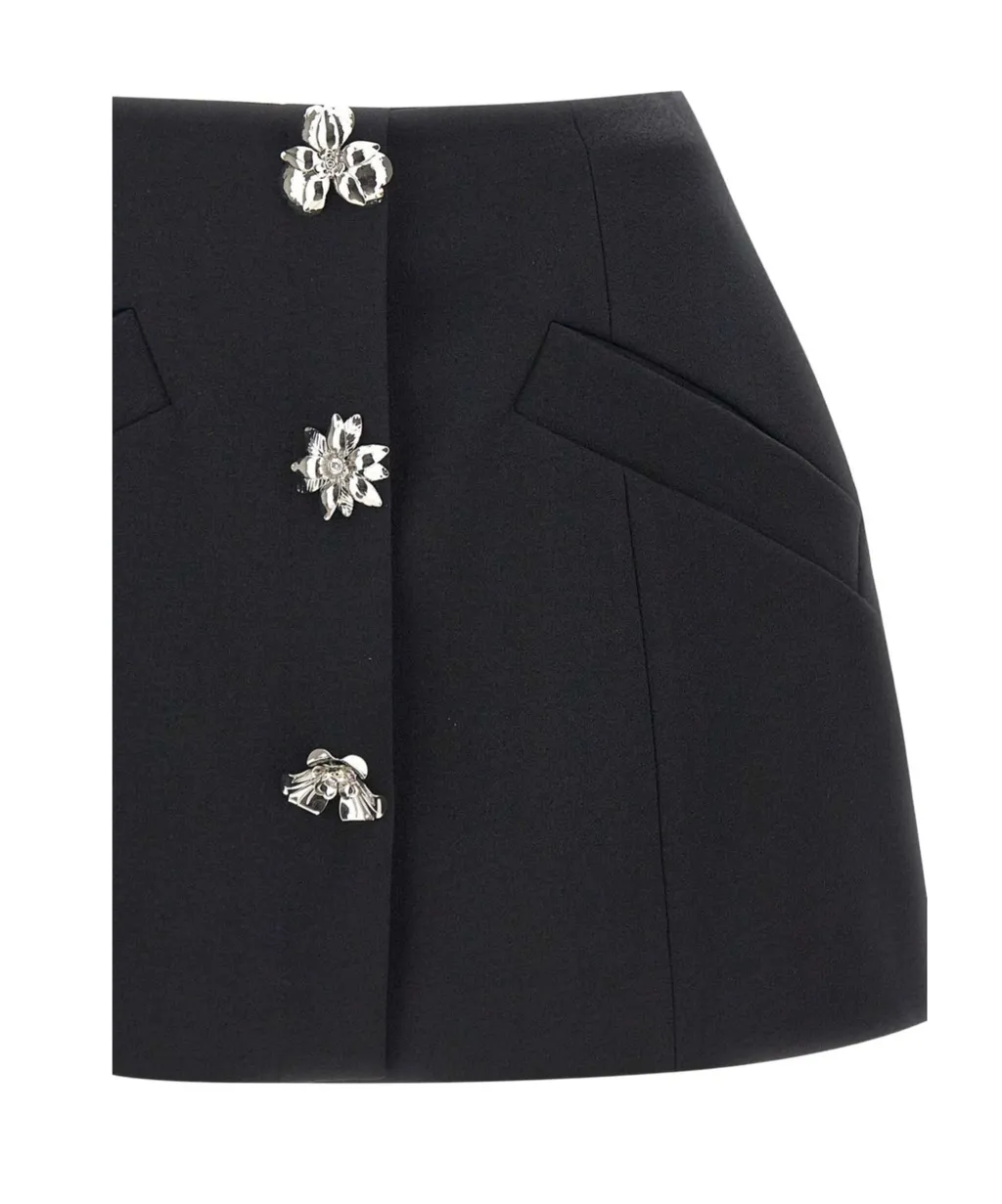 Flower Embellished Mini Skirt