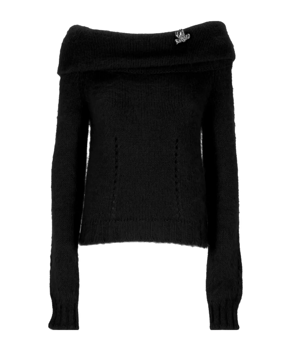 Off-Shoulder Knitted Cropped Top