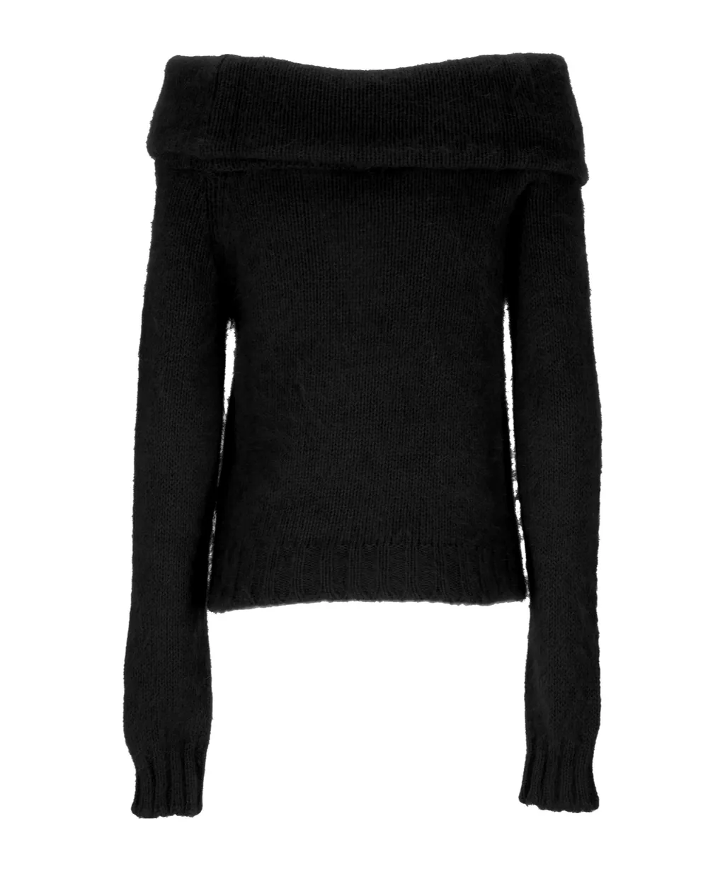 Off-Shoulder Knitted Cropped Top