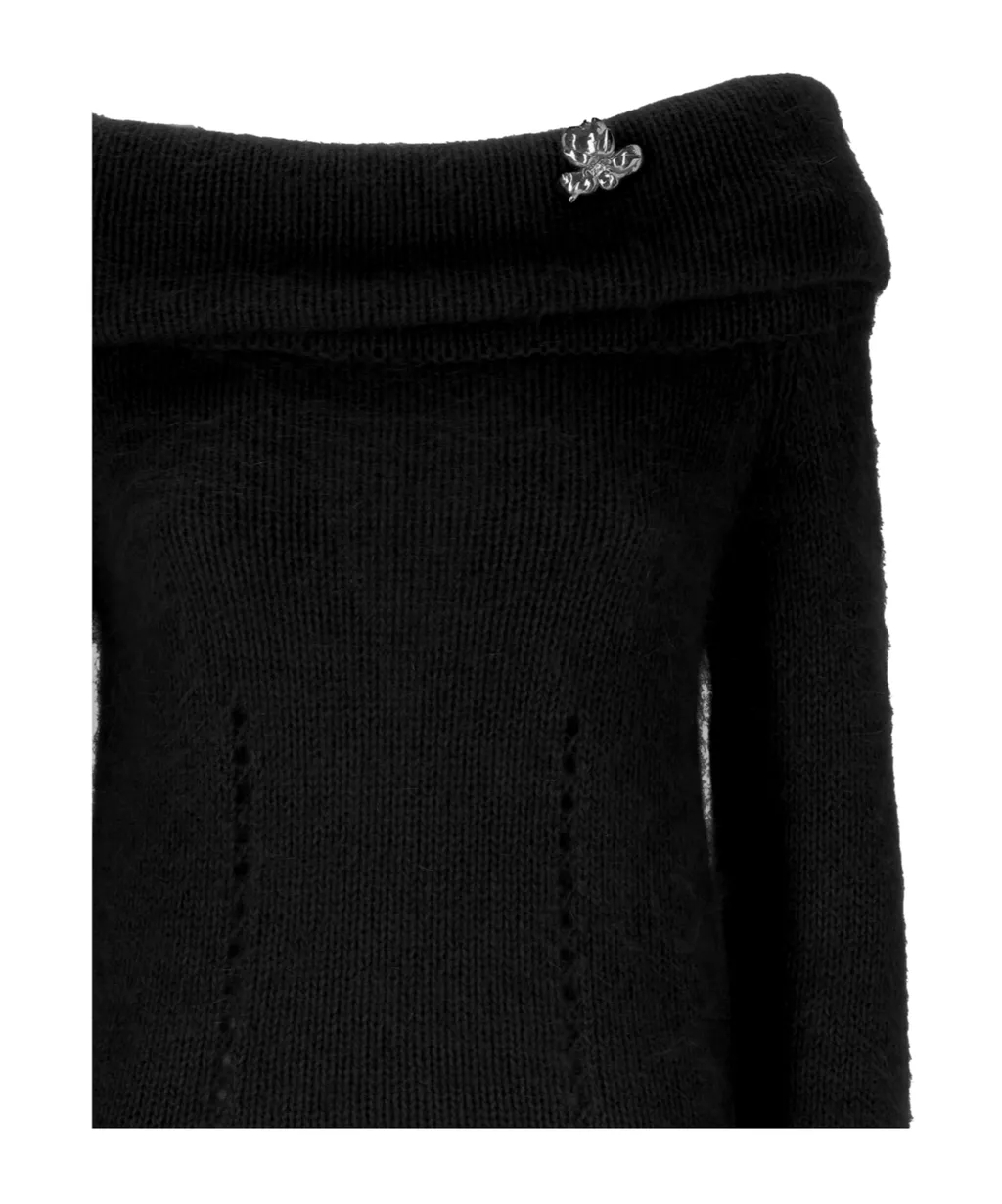 Off-Shoulder Knitted Cropped Top
