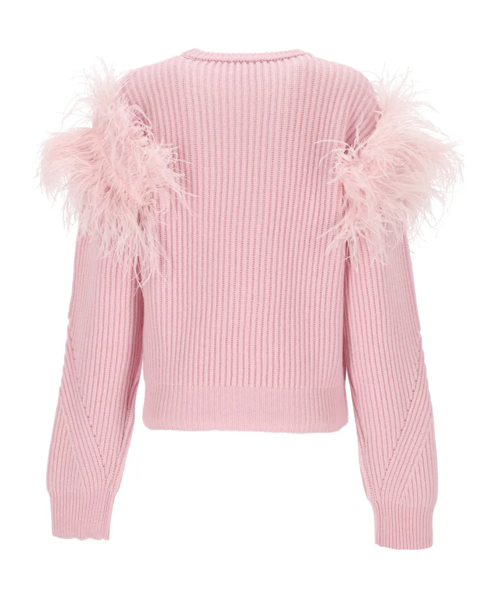 Feather Detailed Crewneck Jumper