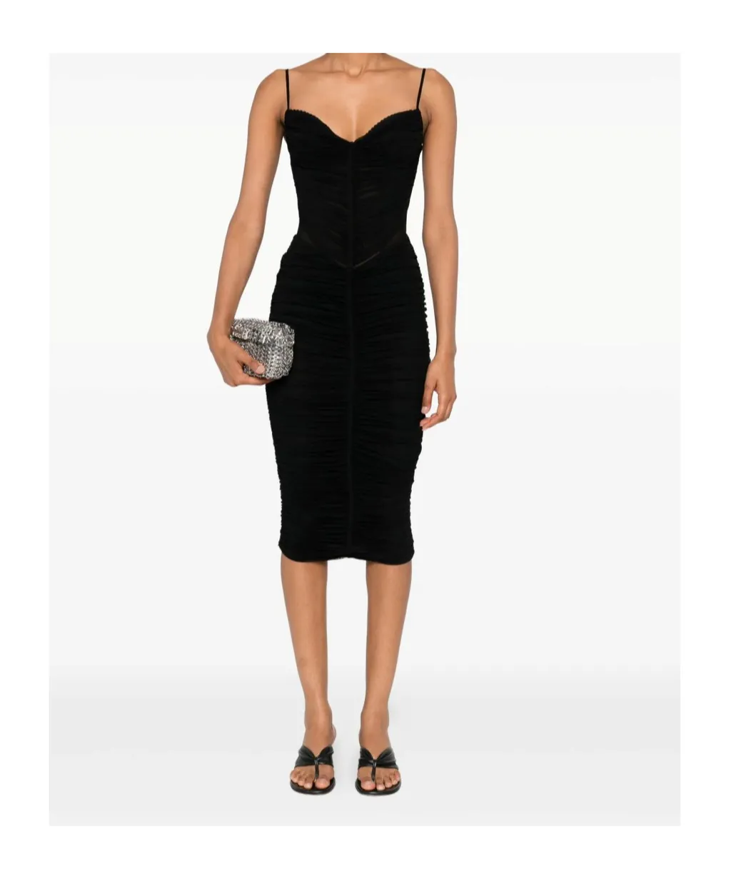 Ruched Midi Party Dress