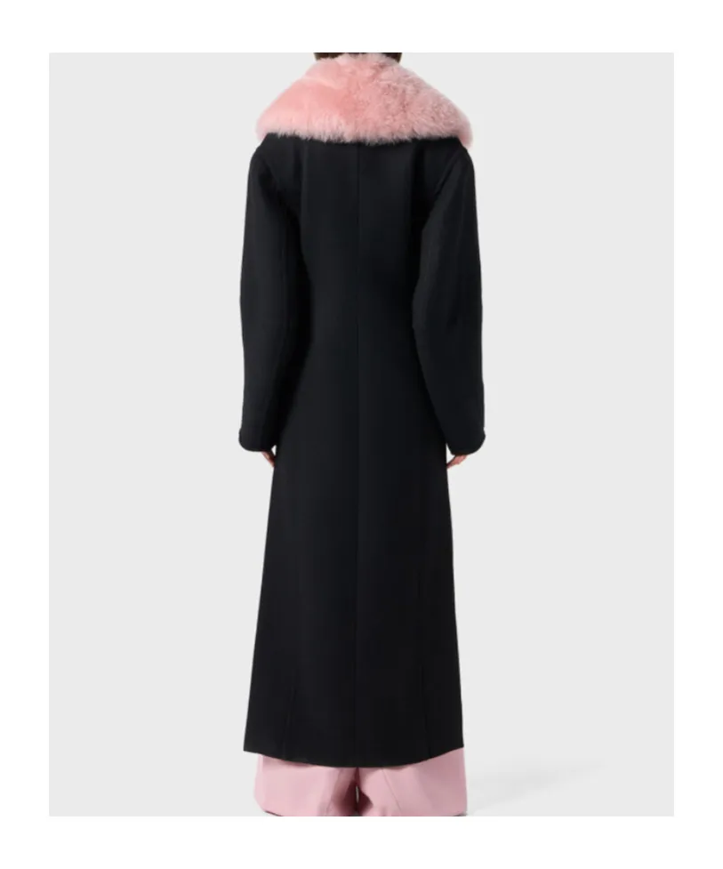 Single-Breasted Shearling Detailed Coat