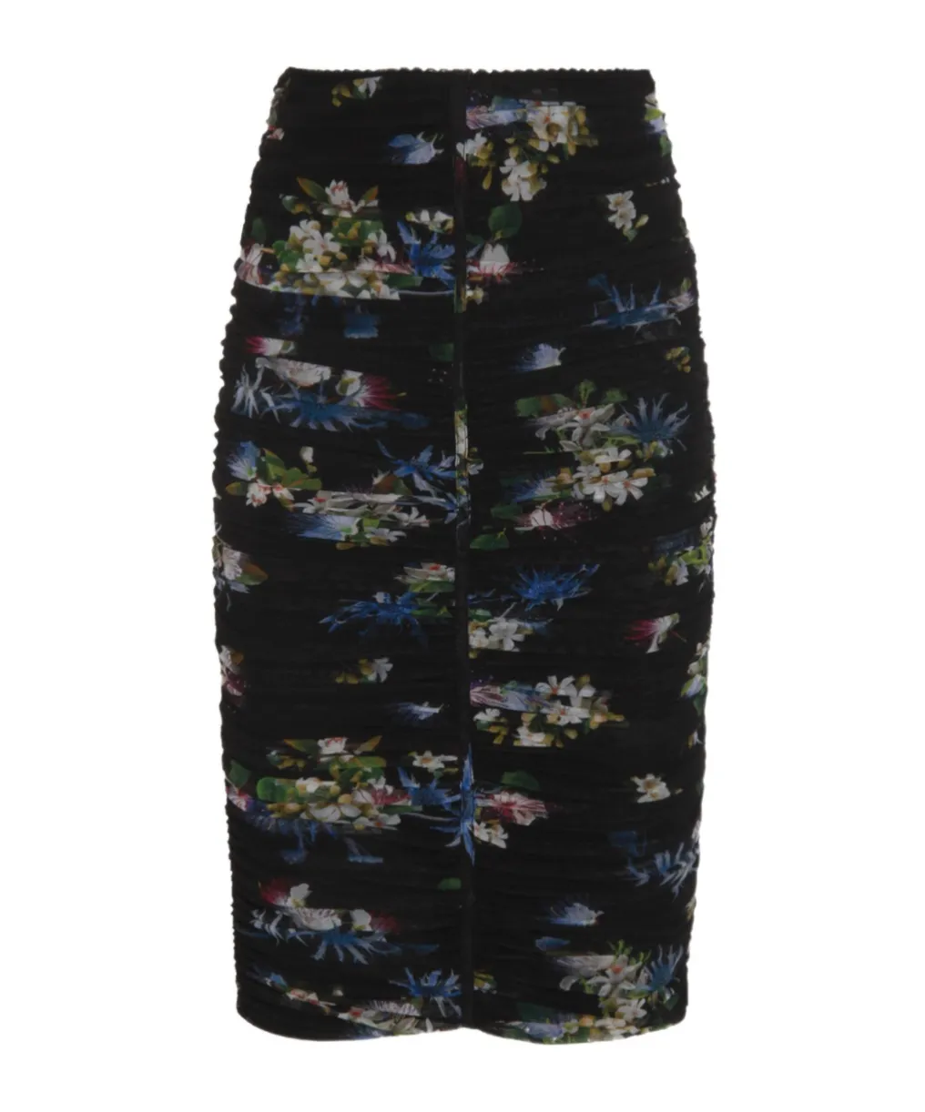 Floral-Print Midi Skirt