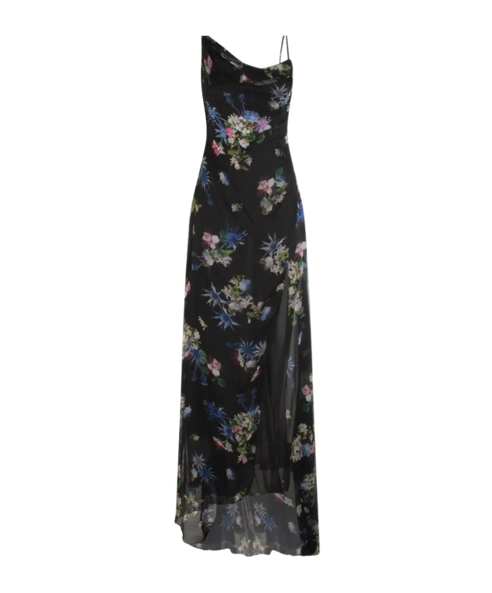 Floral-Print Cowl-Neck Dress