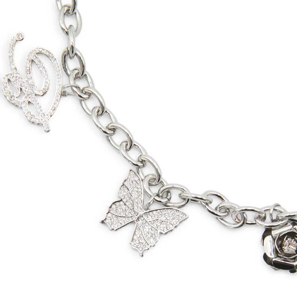 Crystal-Embellished Chain Belt